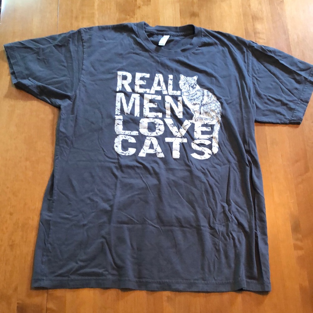 Real Men Love Cats Large T-Shirt American Apparel